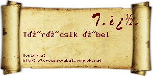 Töröcsik Ábel névjegykártya